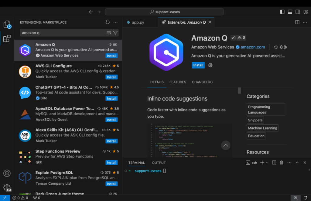 Amazon Q Developer Plugin for Visual Studio
