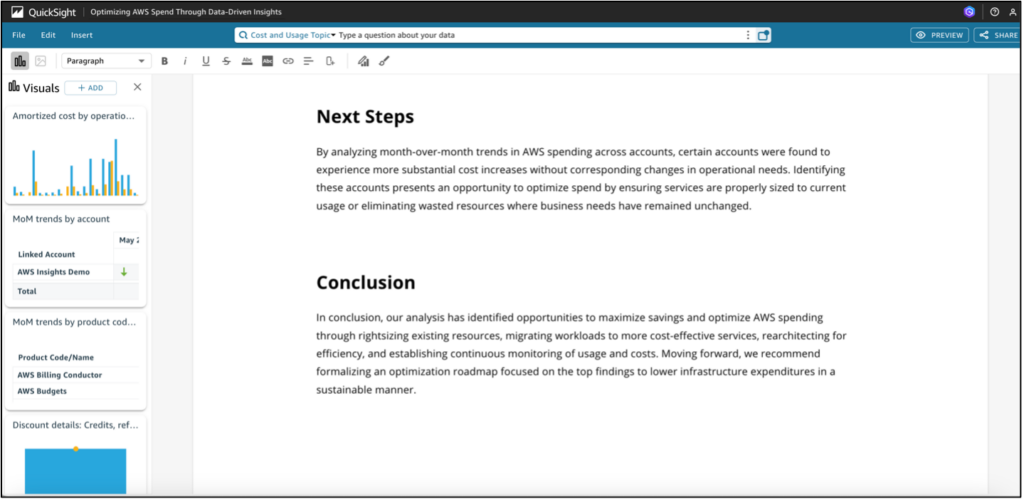 Amazon Q for AWS Cost Insights6