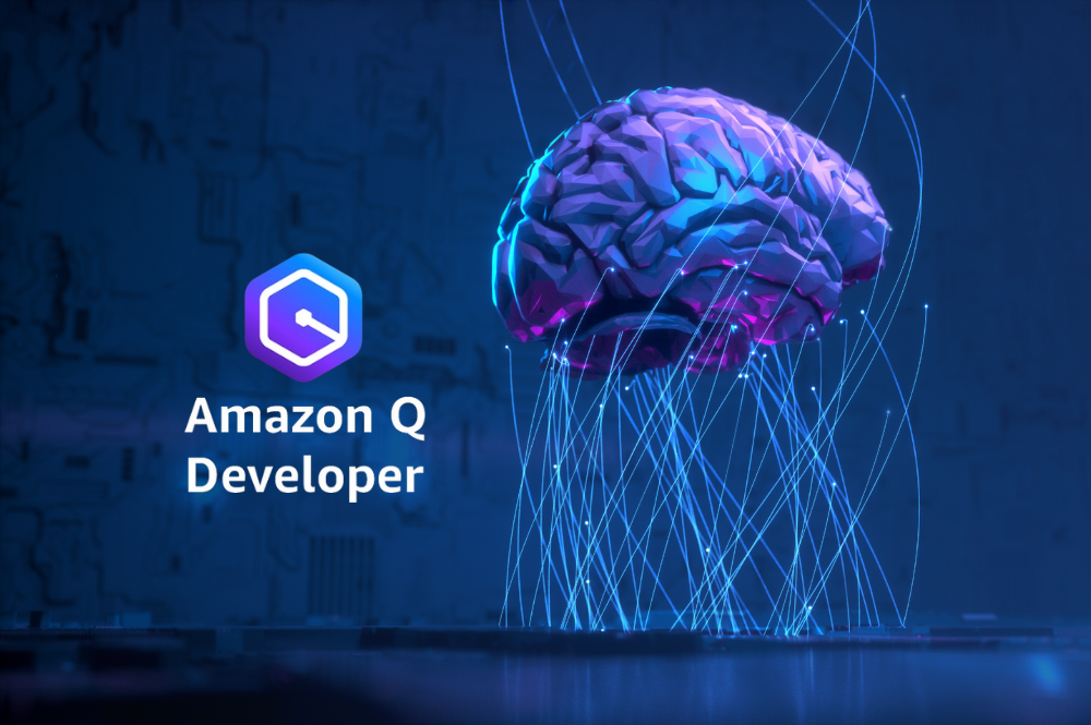 A brain processing code highlighting the Amazon Q Developer Agents Simplifying Code