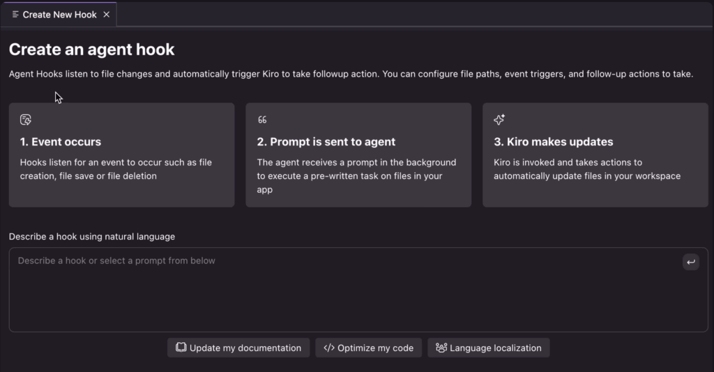 Agent Hooks to enable event-driven automation