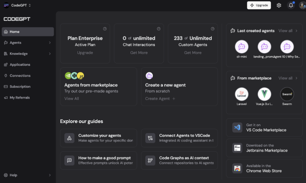 Figure 1: CodeGPT Homepage